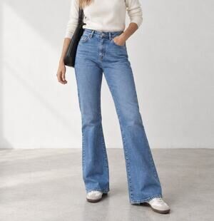 Weekend Max Mara Rapallo Jeans Womens 8 Blue Denim High Waist Flared Leg
